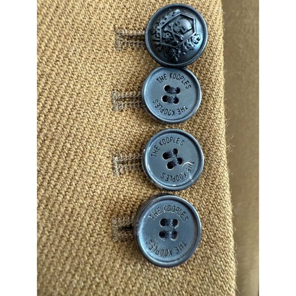 THE KOOPLES Designer Wool Leather Suit Jacket Khaki Brown Fr‎ Size 40 US 8 - Picture 15 of 15